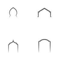 Set Mosque window vector icon design template