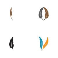 Set Feathers Logo Template vector symbol