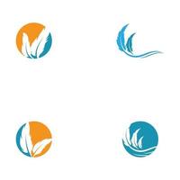 Set Feathers Logo Template vector symbol