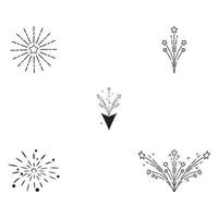 Set Fireworks Logo Template vector symbol