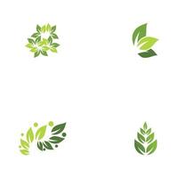 Set Leaf  ecology Logo Template vector
