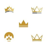 Set Crown Logo Template vector icon illustration design