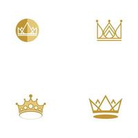 Set Crown Logo Template vector icon illustration design