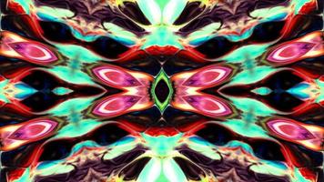 abstracte kleurrijke symmetrische en hypnotiserende caleidoscoopbeweging video