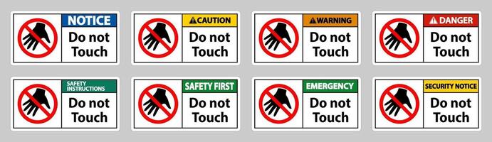 Do not touch and please do not touch sign vector