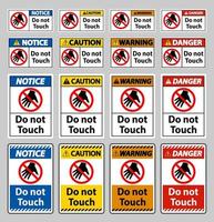 Do not touch and please do not touch sign vector