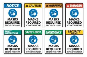 Masks Required Beyond This Point Sign Isolate On White Background,Vector Illustration EPS.10 vector