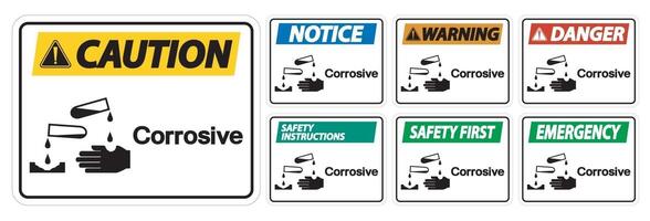 Corrosive Symbol Sign Isolate On White Background,Vector Illustration EPS.10 vector