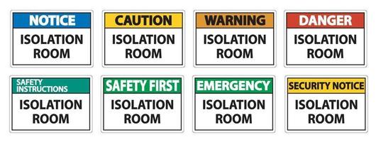 Set Isolation room Sign Isolate On White Background,Vector Illustration EPS.10 vector