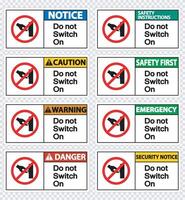 Set do not touch sign label on transparent background vector