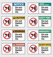 Set do not touch sign label on transparent background vector