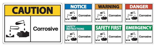 Corrosive Symbol Sign Isolate On White Background,Vector Illustration EPS.10 vector