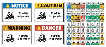 forklifts in operation Symbol Sign Isolate on transparent Background,Vector Illustration vector