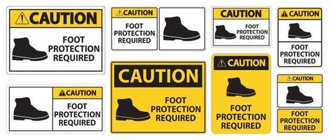 Caution Foot Protection Required Wall Symbol Sign Isolate on transparent Background,Vector Illustration vector