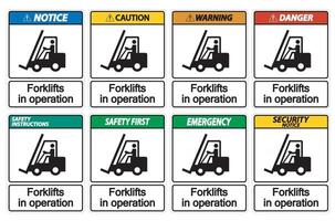 forklifts in operation Symbol Sign Isolate on transparent Background,Vector Illustration vector