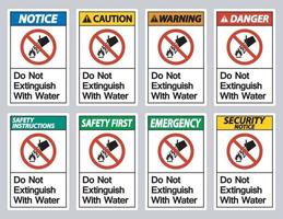 Do Not Extinguish With Water Symbol Sign On White Background vector
