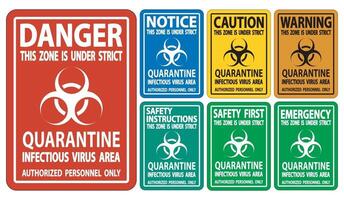 Quarantine Infectious Virus Area Sign Isolate On White Background,Vector Illustration EPS.10 vector