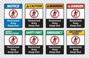 Restricted Area Keep Out Symbol Sign Isolate on transparent Background,Vector Illustration vector