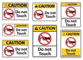 Caution do not touch sign label on transparent background vector