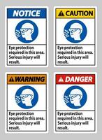 Eye Protection Required In This Area, Serious Injury Will Result vector