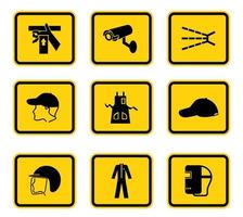 Warning Hazard Symbols labels Sign Isolated on White Background,Vector Illustration vector