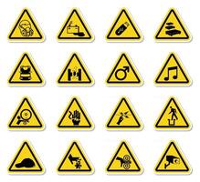 Warning Hazard Symbols labels Sign Isolate on White Background,Vector Illustration vector