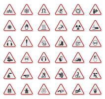 Warning Hazard Symbols labels Sign Isolate on White Background,Vector Illustration vector