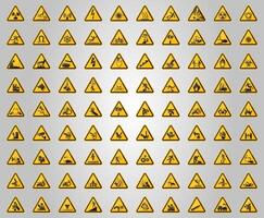 Warning Hazard Symbols labels Sign Isolate on White Background,Vector Illustration vector