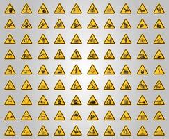 Warning Hazard Symbols labels Sign Isolate on White Background,Vector Illustration vector