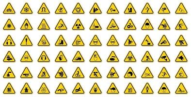 Warning Hazard Symbols labels Sign Isolate on White Background,Vector Illustration vector