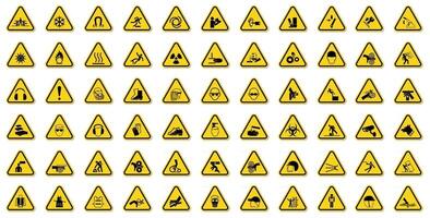 Warning Hazard Symbols labels Sign Isolate on White Background,Vector Illustration vector