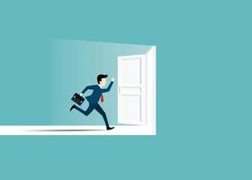 Man running open door vector