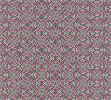 Abstract fabric ornament. Arabic abstract fan shape ornamental background. Geometric round shape seamless pattern. Orient ethnic texture vector