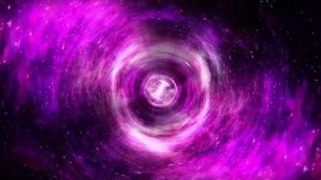 exploración a través de un agujero de gusano púrpura video