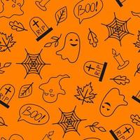 Seamless pattern with halloween elements. Halloween background. Illustration for textile, print, card, invitation, wallpaper, fabric vector