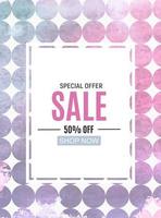 Abstract Designs Sale Banner with Frame. Vector Illustration