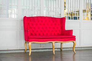 Red vintage sofa photo