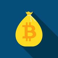 Flat modern design concept of bitcoin cryptocurrency technology, mining, e-wallet vector