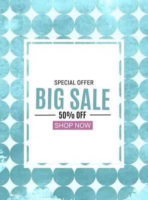 Abstract Designs Sale Banner with Frame. Vector Illustration