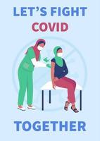 Vaccination poster flat vector template