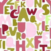 Vector seamless background with colorful letters. Alphabet. Can be used for wallpaper, pattern fills, web page, surface textures, textile print, wrapping paper