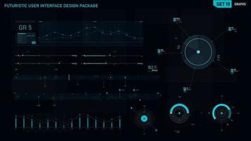 Futuristic user interface design element set 10 vector