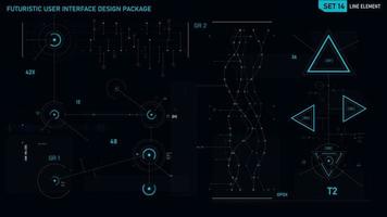 Futuristic user interface design element set 14 vector