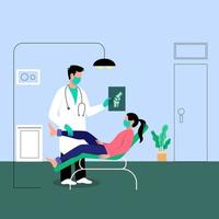 Bone doctor checking patient concept illustration vector