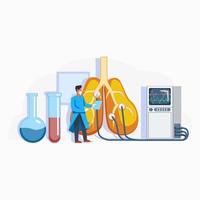médico, prueba, pacientes, pulmones, ilustración, concepto vector
