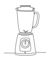 Continuous line of juice blender vector illustration