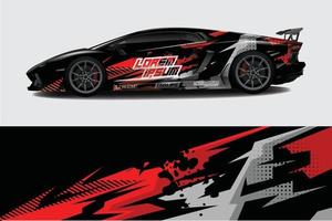 Car wrap graphic racing abstract background for wrap and vinyl sticker vector