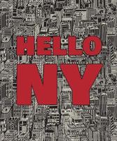 cartel vintage con cita hola ny vector