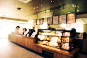 Abstract blur and defocused restaurant and coffee shop cafe interior photo