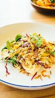Grilled chicken with vegetable salad photo